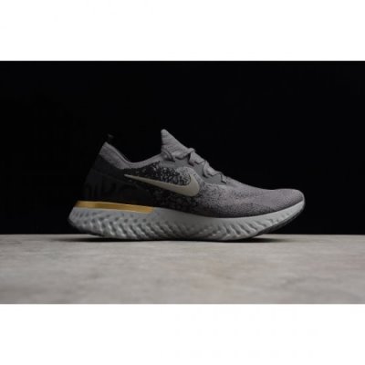 Nike Erkek Epic React Flyknit Gri / Siyah / Altın Koşu Ayakkabısı Türkiye - QD3TNH05